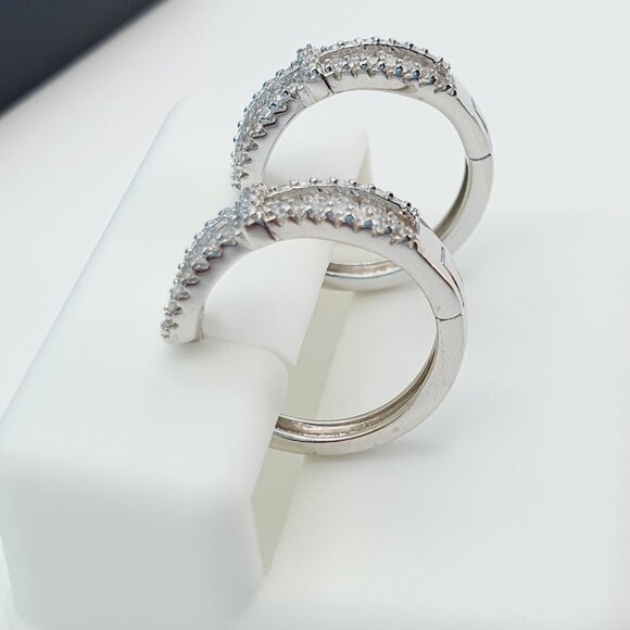 "925 Sterling Silver Cubic Zirconia Earrings, UU1P6A6147 - Picture 6 of 11